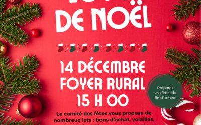 Loto de Noël organisé par le comité des fêtes